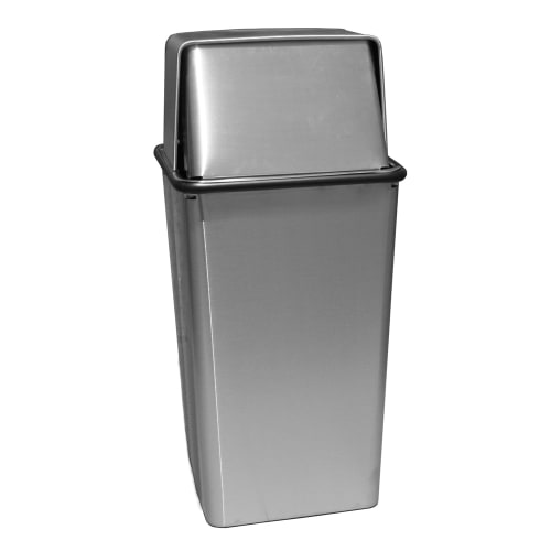 Witt Industries® Waste Watchers® 21 Gallon Push Top Hamper and Top, Stainless Steel